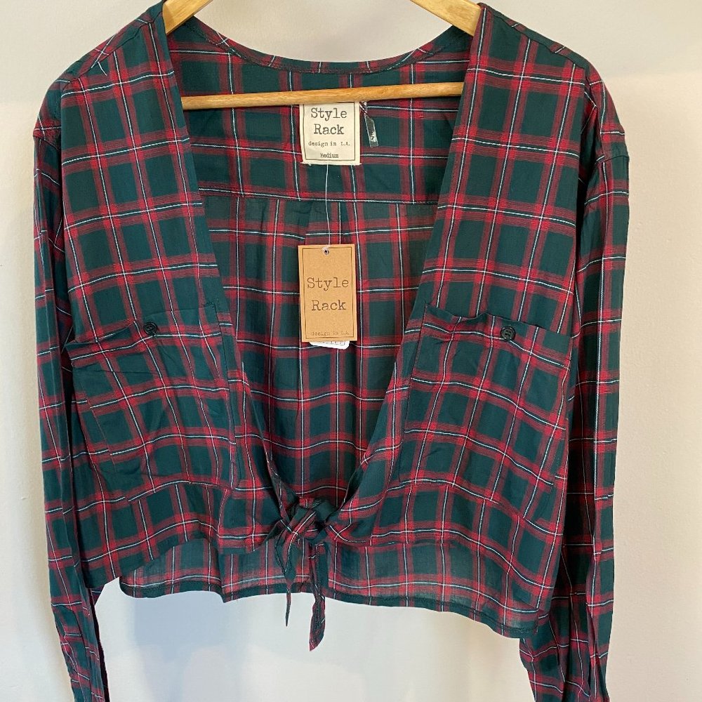 Plaid Tie Front CropTop